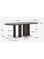 AFRO table 220x105 cm in black finish ash wood