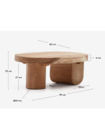 MANTON Table basse en bois massif tropical aux finitions naturelles