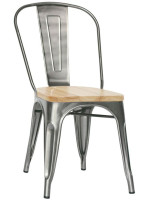 CELINE in painted metal and wooden chair vintage industrial design chair