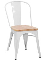 ARIS bianca o nera sedia in metallo verniciato e seduta in legno