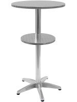 FYN Dessus de table à double plateau en acier inoxydable et base en aluminium pour les bars restaurants hôtels chalets