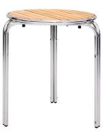 CARAY Table choice of round wooden floor measures and aluminum base for bar residence chalet restaurants