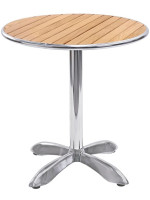 AMINIS tavolo scelta misure piano rotondo in legno e base in alluminio per bar residence ristoranti chalet