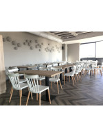 ALEX scelta colore scocca in polipropilene e gambe in legno sedia