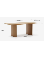 BRAD Table de 200 ou 240 cm en MDF plaqué chêne