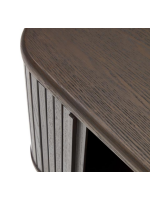 AFRO 50x55h cm bedside table with 2 sliding doors in ash dark finish with slatted effect