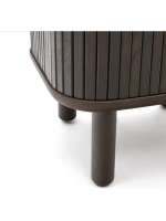 AFRO 50x55h cm bedside table with 2 sliding doors in ash dark finish with slatted effect