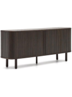 AFRO sideboard 180x75h cm with 2 sliding doors in ash dark finish with slat effect