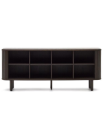 AFRO sideboard 180x75h cm with 2 sliding doors in ash dark finish with slat effect