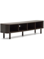 AFRO TV stand 200x50h cm with 2 sliding doors in ash dark finish with slat effect