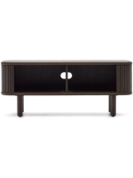 AFRO TV stand 120x50h cm with 2 sliding doors in ash dark finish with slat effect