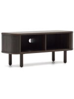 AFRO TV stand 120x50h cm with 2 sliding doors in ash dark finish with slat effect