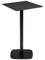 CONTACT table 97 cm avec plateau en hpl 60x60 cm et piètement en métal verni noir pour bars glaciers et restaurants