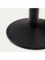 CHIOS table h 97 cm top diameter 60 cm in natural finish melamine and black painted metal base for bars and restaurants