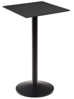 NED table haute 97 cm avec plateau en hpl 60x60 cm et piètement en métal verni noir pour bars glaciers et restaurants