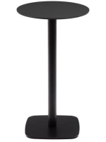 CEO high table 97 cm with 60 cm diameter top in black hpl and base in black painted metal for outdoor use