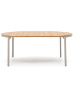 MIAMI table Ø 120 cm extendable 200 cm oak veneered top and gray steel legs