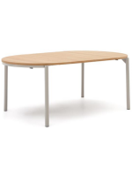 MIAMI table Ø 120 cm extendable 200 cm oak veneered top and gray steel legs