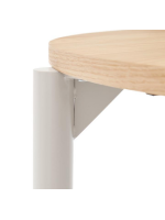 MIAMI table Ø 120 cm extendable 200 cm oak veneered top and gray steel legs