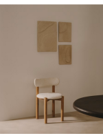 THOUGHT 40x58 quadro di cartapesta astratto beige con rilievi e trame fatti a mano