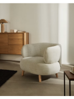 SHASOW in stain-resistant fabric and wooden feet design armchair