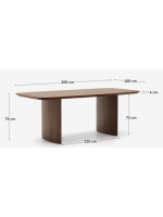 ENZY 200 or 240 cm table in walnut veneer MDF