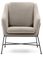 DEKA fauteuil en tissu beige et structure en métal noir