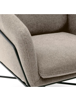 DEKA fauteuil en tissu beige et structure en métal noir