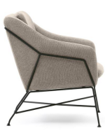 DEKA fauteuil en tissu beige et structure en métal noir