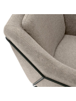 DEKA fauteuil en tissu beige et structure en métal noir