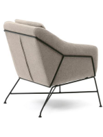 DEKA fauteuil en tissu beige et structure en métal noir