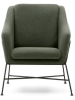 TULIPANO fauteuil en tissu vert et structure en métal noir