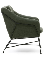 TULIPANO fauteuil en tissu vert et structure en métal noir