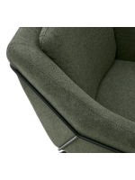 TULIPANO fauteuil en tissu vert et structure en métal noir