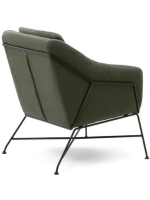 TULIPANO fauteuil en tissu vert et structure en métal noir