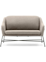 FEAL 2 seater sofa in beige fabric and black metal structure