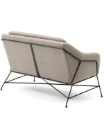 FEAL 2-Sitzer-Sofa aus beigem Stoff und schwarzer Metallstruktur