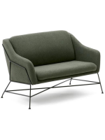 MEME 2 seater sofa in green fabric and black metal structure