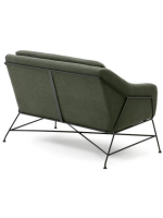 MEME 2 seater sofa in green fabric and black metal structure