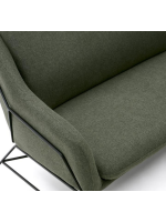 MEME 2 seater sofa in green fabric and black metal structure