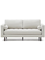 CORSICA 2 seater sofa in pearl-coloured stain-resistant and water-repellent chenille tufted seat