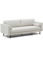 MORGAN 3 seater sofa in pearl-coloured stain-resistant and water-repellent chenille tufted seat