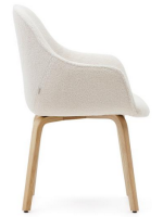 GIORGIA chair with shearling armrests of your choice of color and solid ash wood legs with natural finish