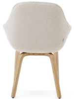 GIORGIA chair with shearling armrests of your choice of color and solid ash wood legs with natural finish