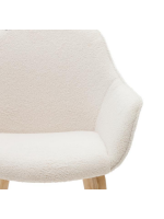 GIORGIA chair with shearling armrests of your choice of color and solid ash wood legs with natural finish