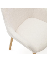 GIORGIA chair with shearling armrests of your choice of color and solid ash wood legs with natural finish