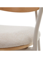 AVERIX chaise empilable avec accoudoirs en placage de chêne naturel et pieds en métal beige