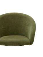 TYPE Swivel chair with armrests in chenille fabric choice of color and legs in solid beech walnut finish