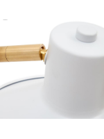 BENTON wall lamp applique with arm and lampshade in white metal and gold detail modern design