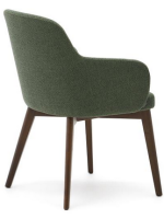 GARDENIA choice of color in chenille and legs in solid beech wood with walnut finish chair with armrests design armchair